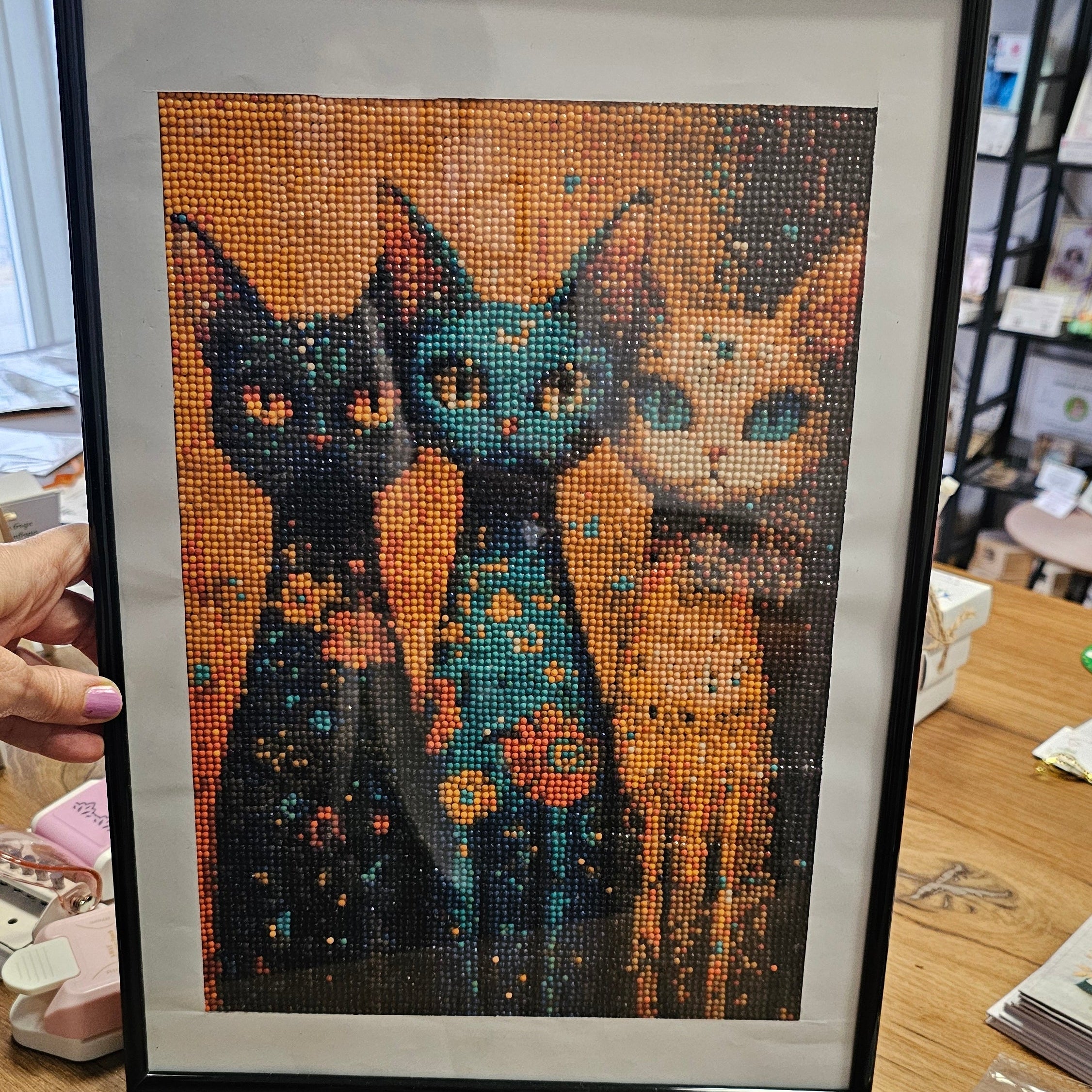 Диамантен гоблен „Котешка магия“