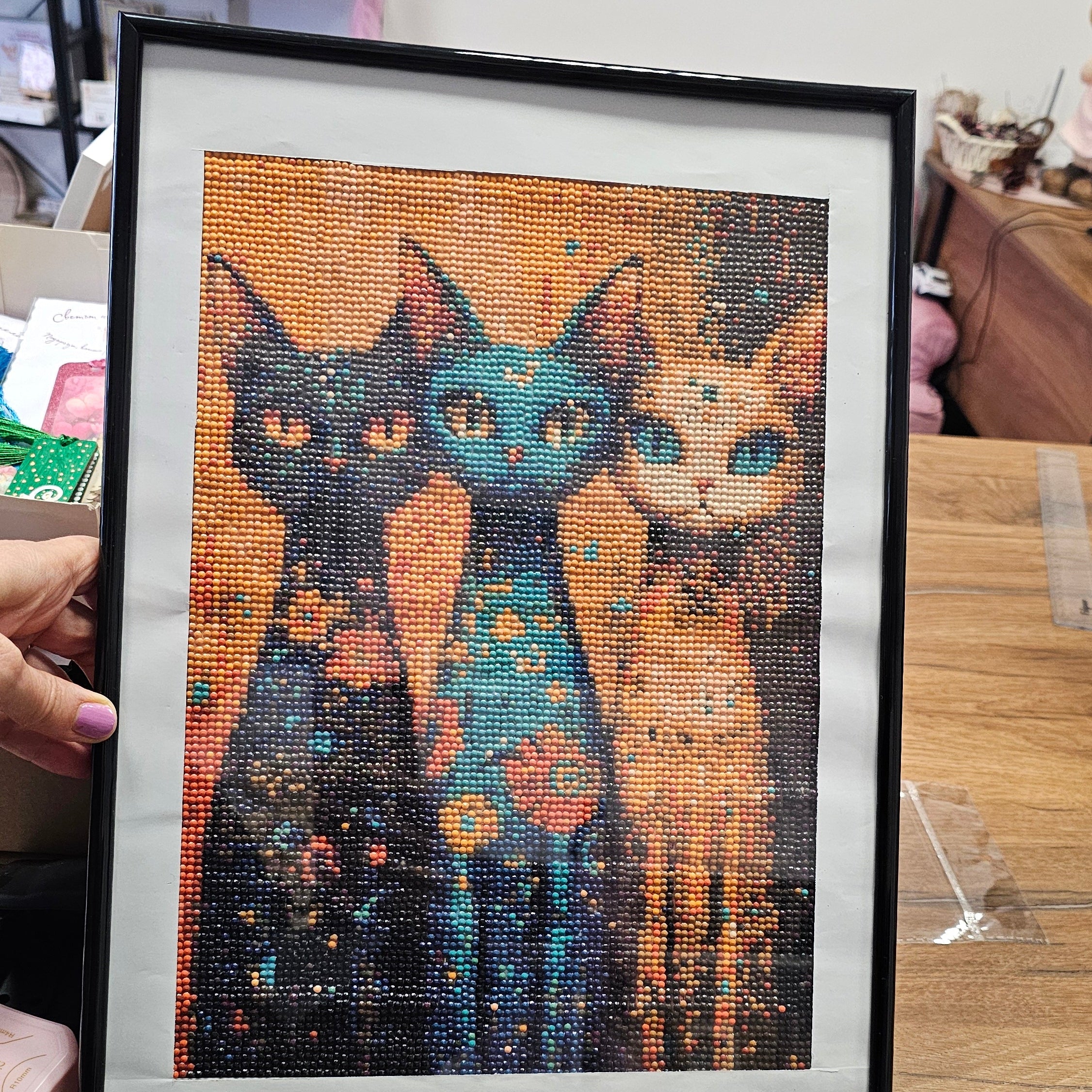 Диамантен гоблен „Котешка магия“