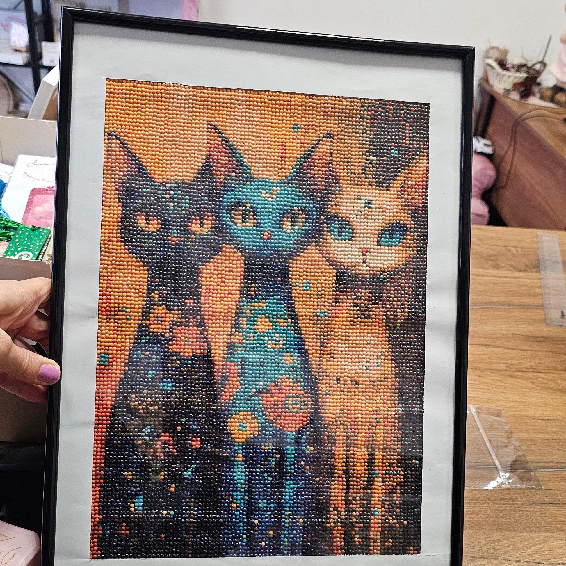 Диамантен гоблен „Котешка магия“