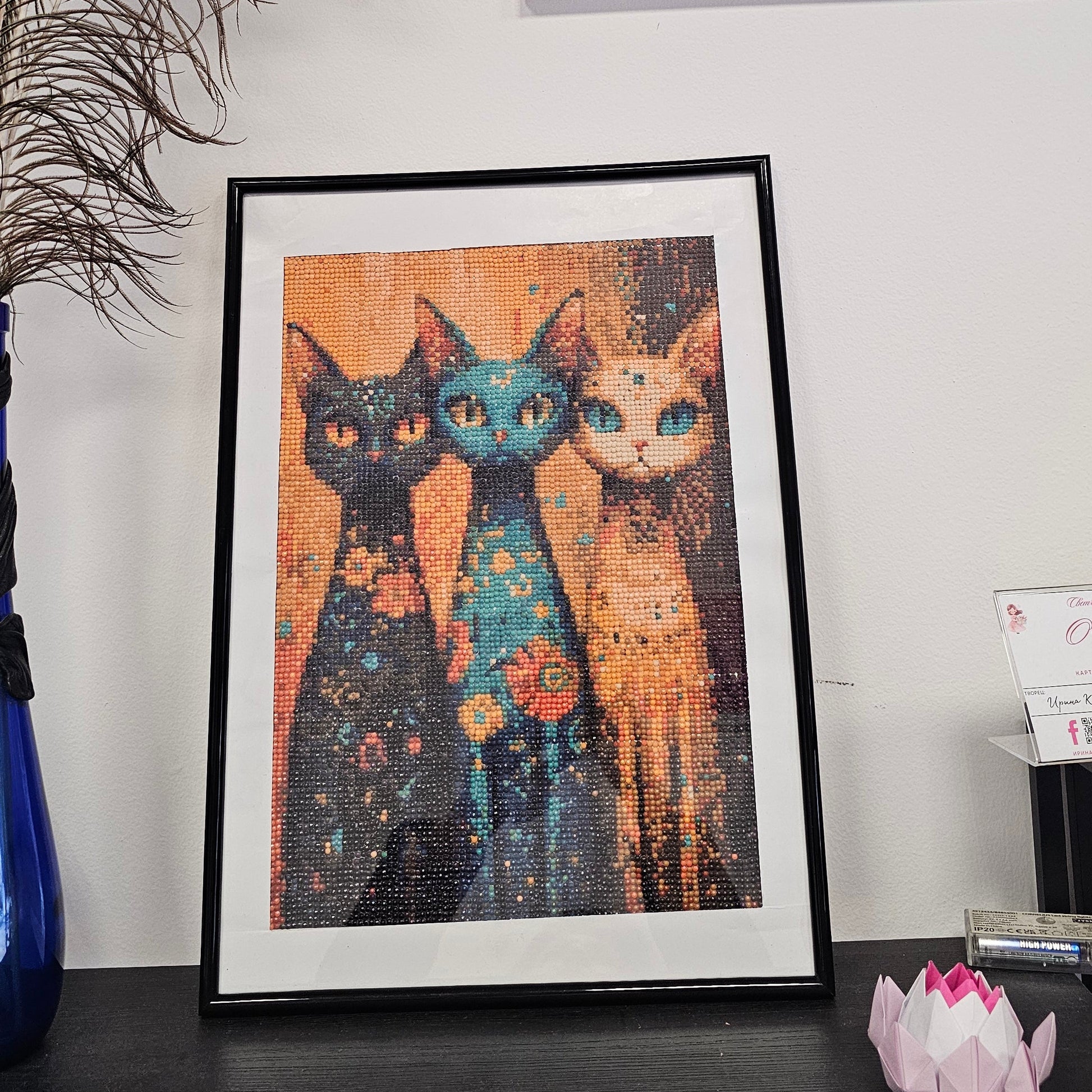 Диамантен гоблен „Котешка магия“